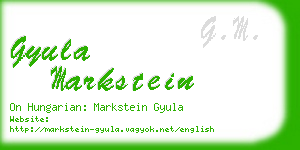 gyula markstein business card